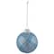 4ct. 2.75" Blue & Silver Plaid Glitter Glass Christmas Ornament Ball Set